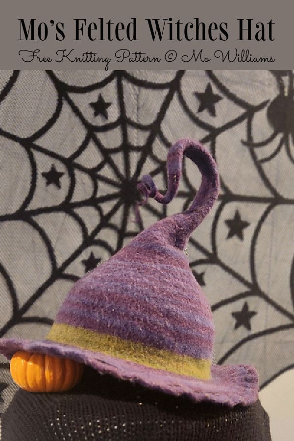 Knit Halloween Witch Hat Free Knitting Pattern