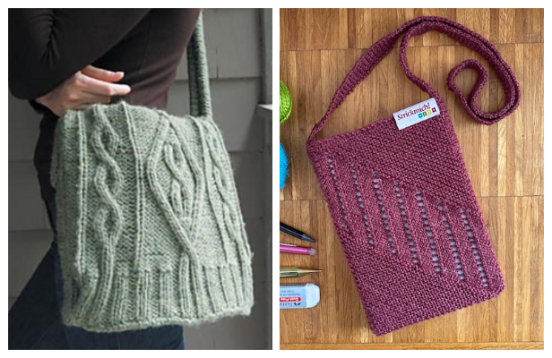 Knit Messenger Bag Free Knitting Patterns