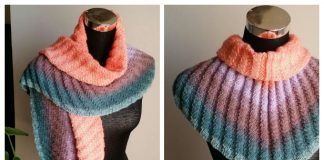 Knit Ribbed Shawlette Free Knitting Pattern