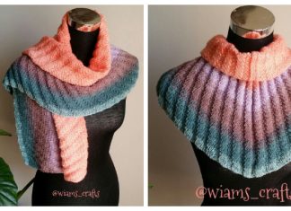 Knit Ribbed Shawlette Free Knitting Pattern