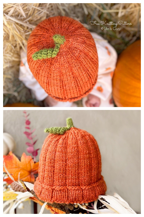 Cozy Pumpkin Hat Free Knitting Patterns