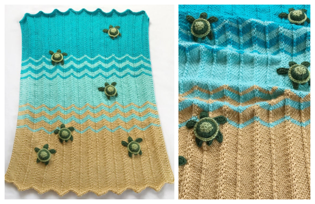 Sea Turtle Blanket Knitting Pattern Knitting Pattern