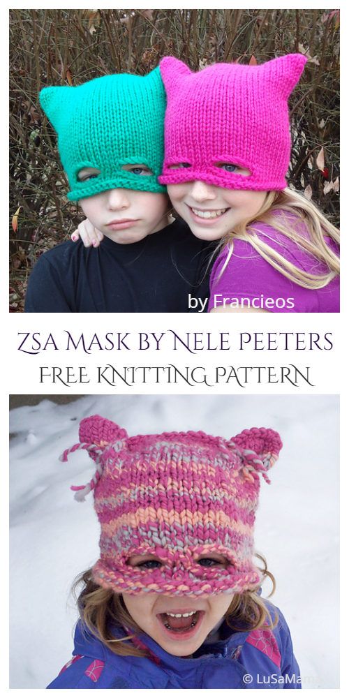 Zsa Mask Hat Combo Free Knitting Patterns