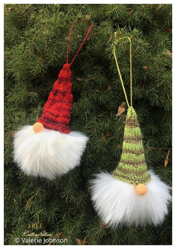 Holiday Gnome Ornament Free Knitting Patterns
