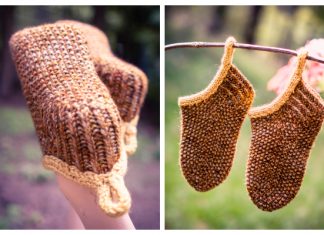 Acorn Slipper Sock Free Knitting Pattern