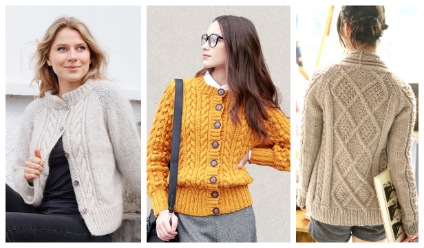 Women Cable Sweater Cardigan Free Knitting Patterns - Knitting Pattern