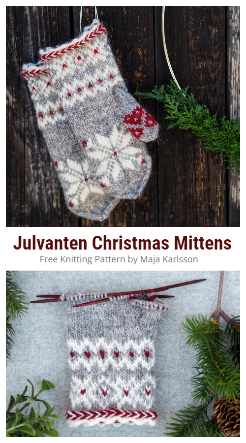Julvanten Christmas Mittens Free Knitting Patterns