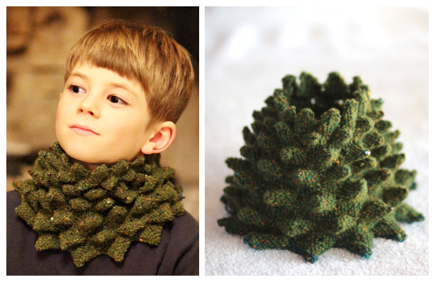 Knit Christmas Tree Cowl Free Knitting Pattern