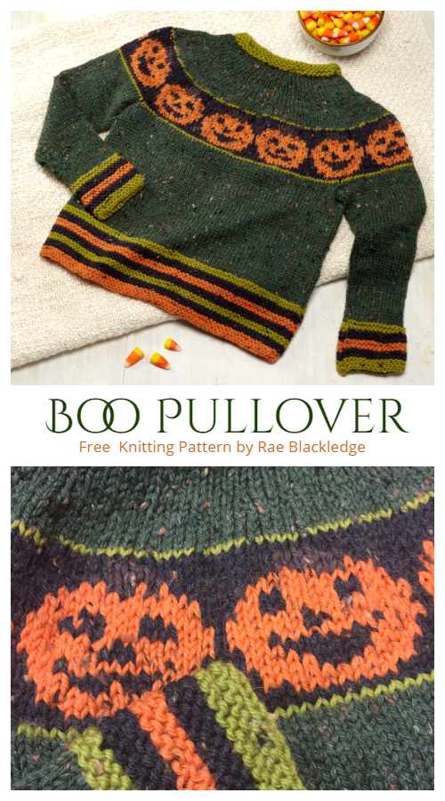 8 Halloween Pullover Sweater Free Knitting Patterns & Paid Knitting