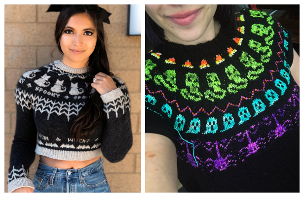 Halloween Pullover Sweater Free Knitting Patterns