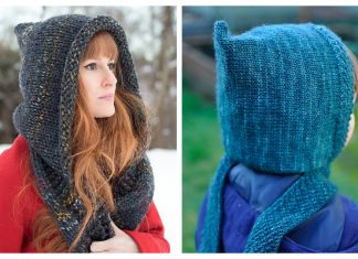 Knit Hooded Scarf Free Knitting Patterns