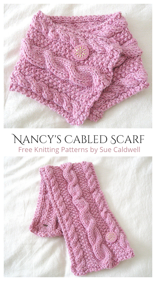 Nancy's Cabled Scarf Neckwarmer Free Knitting Patterns