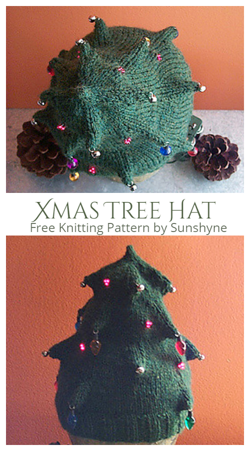 Knit Xmas Tree Hat Free Knitting Patterns