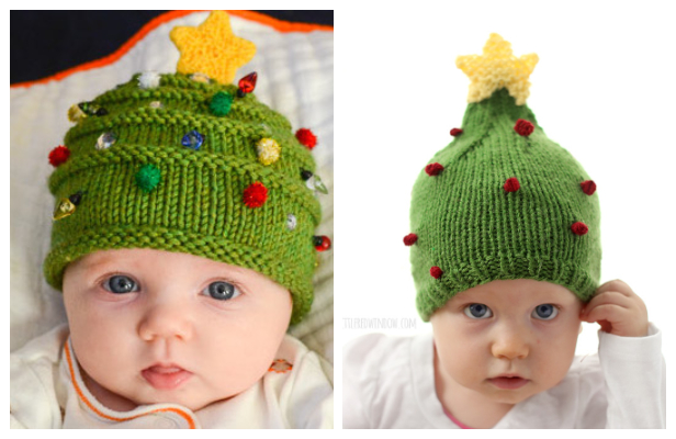 Knit Christmas Tree Hat Free Knitting Patterns
