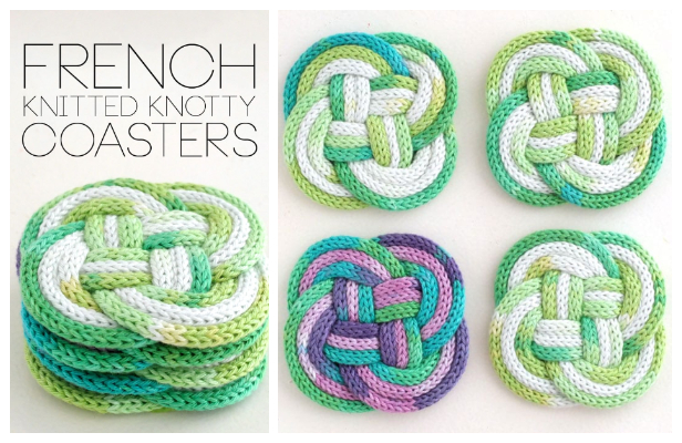 I-Cord Knotted Coaster Free Knitting Patterns