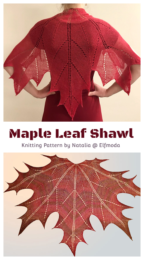 Maple Leaf Shawl Knitting Pattern