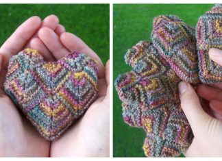 Knit Mitered Heart Sachet Free Knitting Pattern