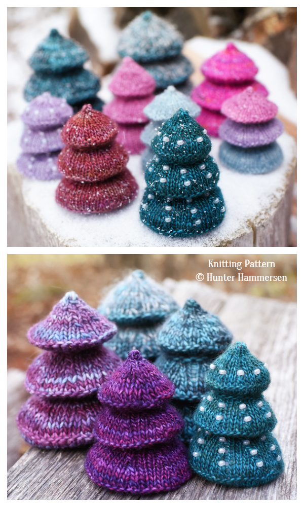 3D Needled  Christmas Tree  Knitting Patterns