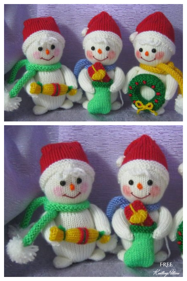 Amigurumi Snowman in Hat Free Knitting Patterns