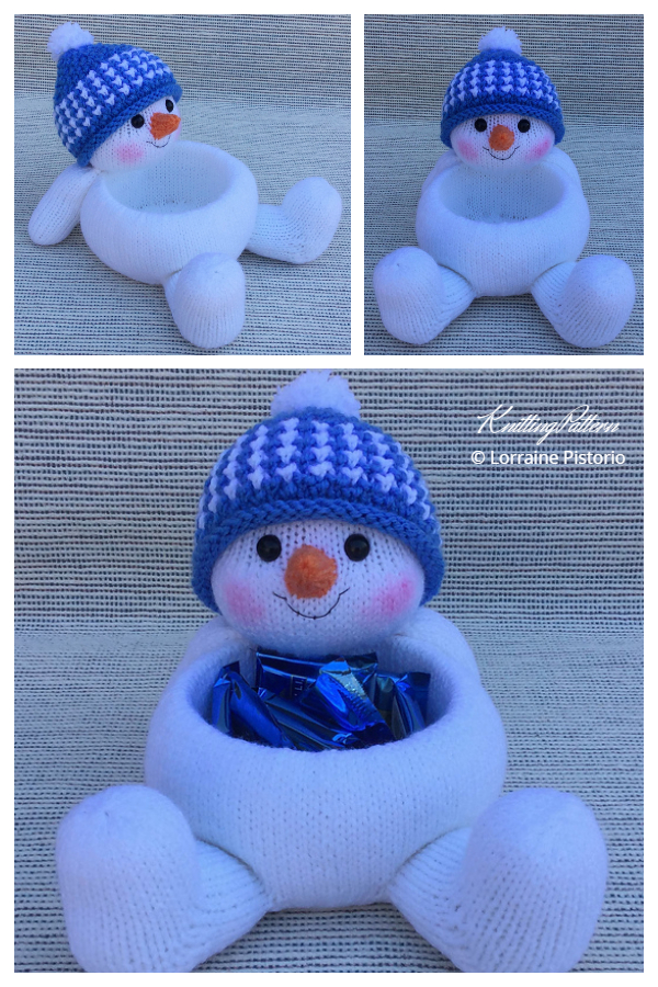 Amigurumi Snowman Candy Dish Knitting Patterns