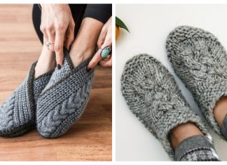 Cable Slippers Knitting Patterns