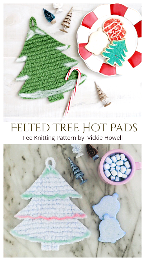 Christmas Tree Hot Pad Potholder Free Knitting Patterns