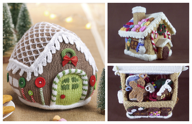 Knit Gingerbread House Free Knitting Patterns