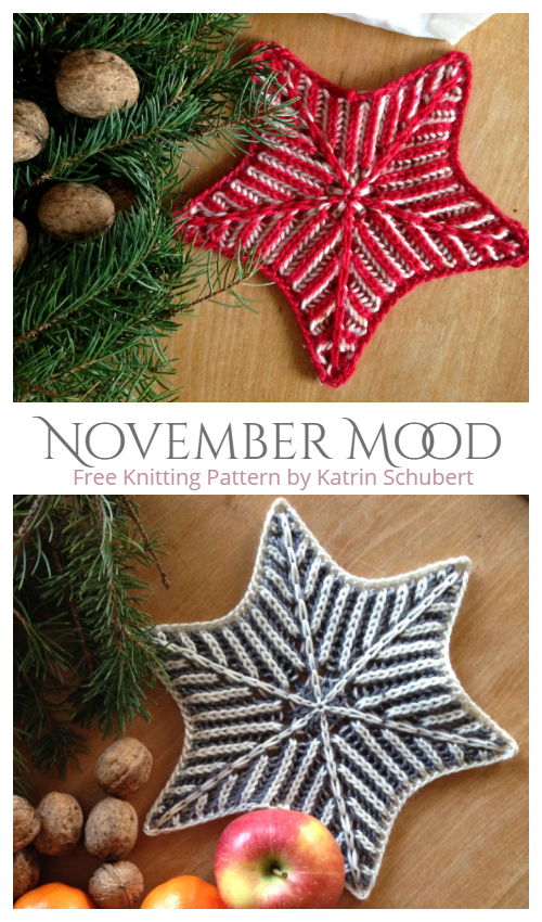November Mood brioche Star Free Knitting Patterns