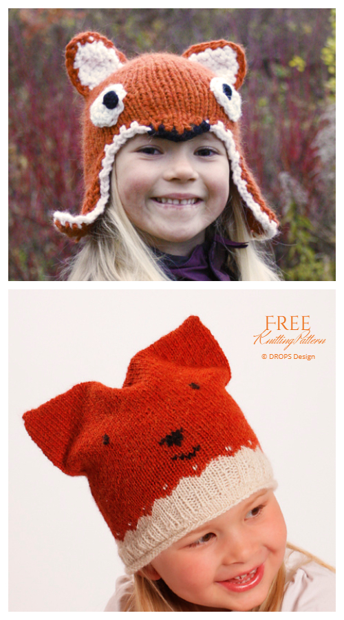 Knit Miss Fox Hat Free Knitting Patterns