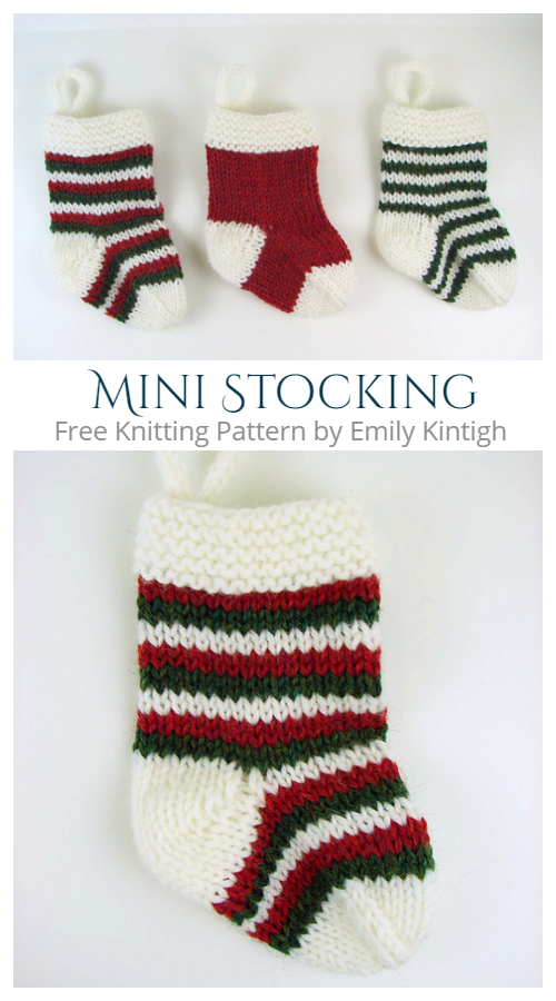 Mini Christmas Stocking Free Knitting Patterns