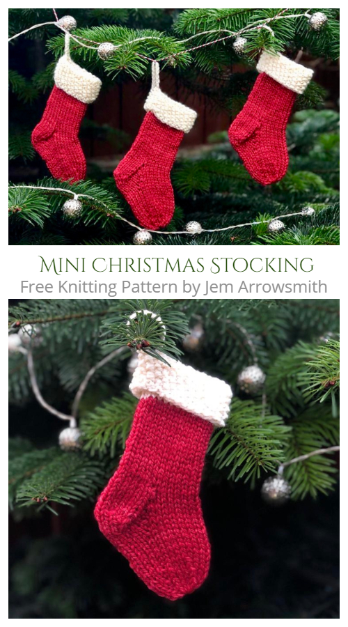 Mini Christmas Stocking Free Knitting Patterns