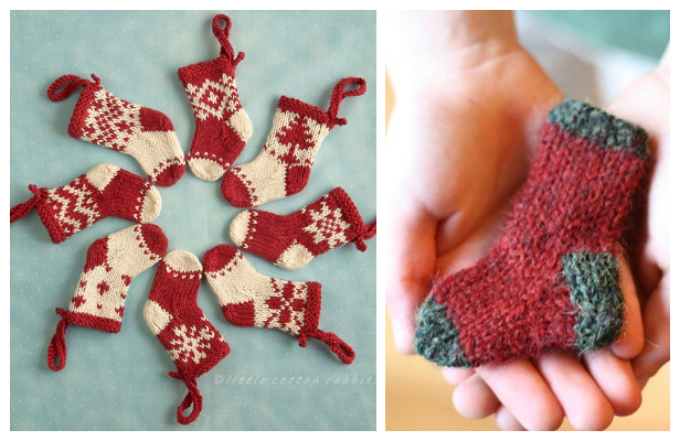 Mini Christmas Stocking Ornaments Free Knitting Patterns