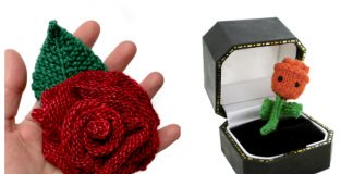 3D Rose Flower Free Knitting Patterns