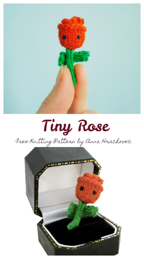 3D Tiny Rose Flower Free Knitting Patterns