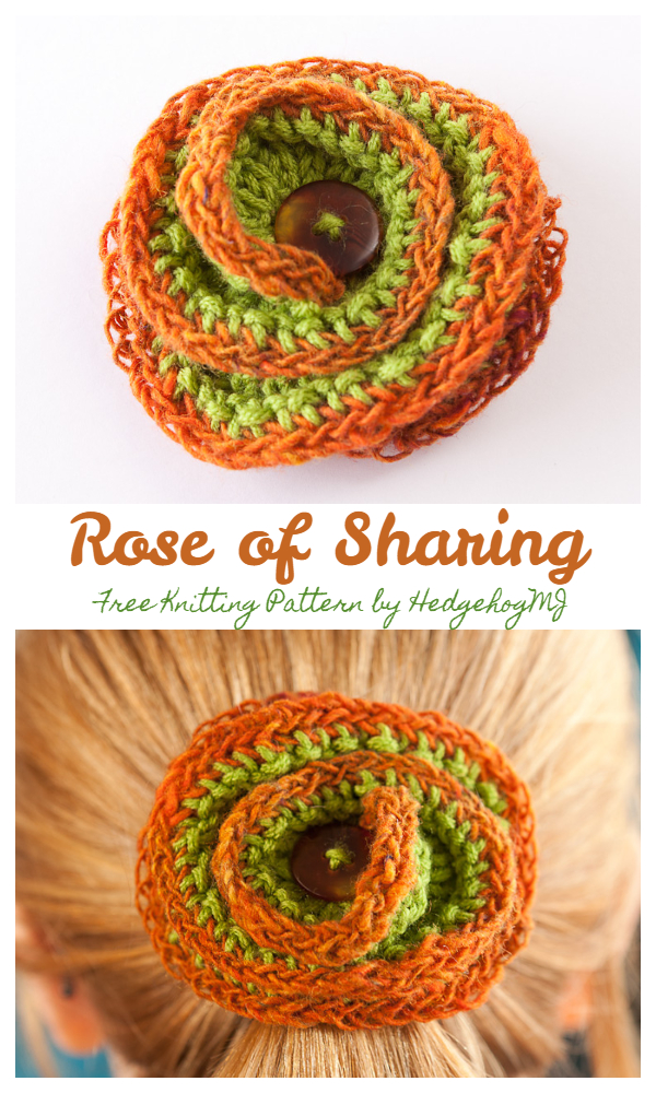 3D Rose of Sharing Flower Free Knitting Patterns