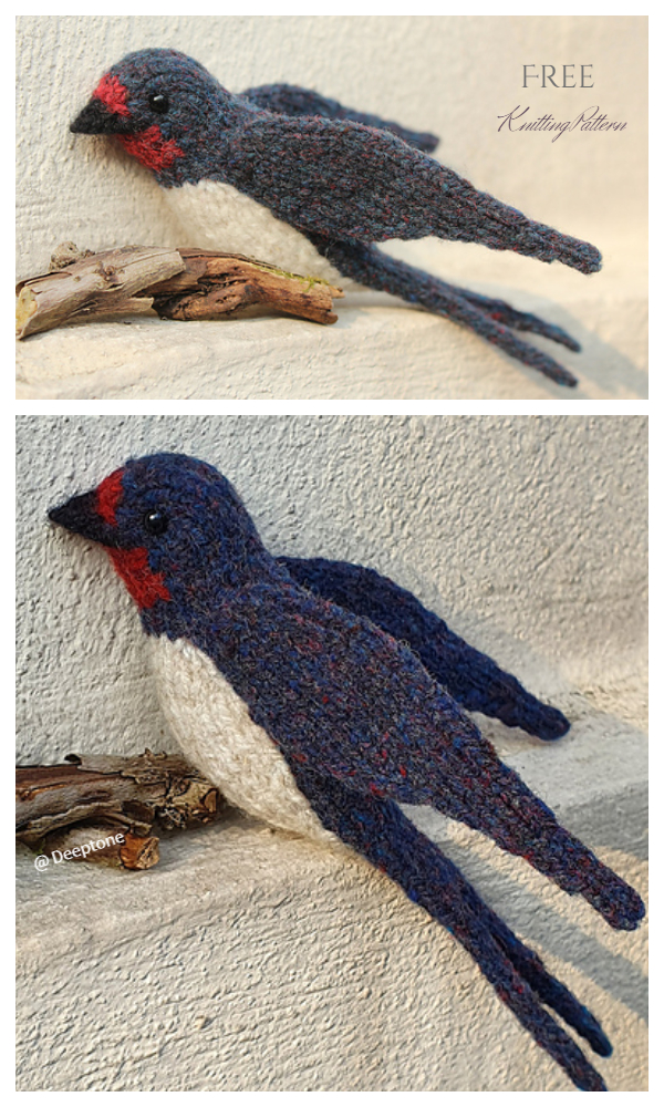 Amigurumi Swallow Bird Free Knitting Patterns