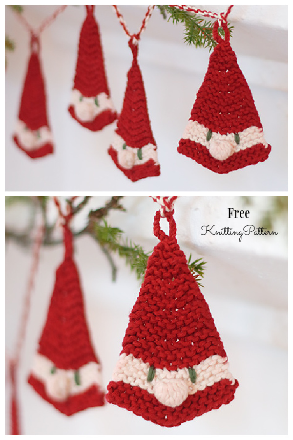 Santa's Parade Christmas Garland Free Knitting Patterns