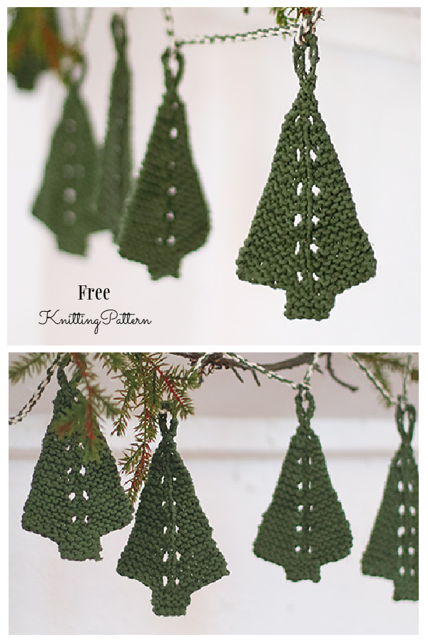 Christmas Forest Garland Free Knitting Patterns