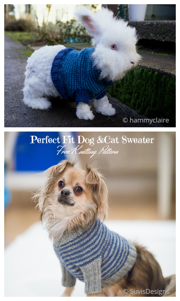 Knit Perfect Fit Dog &Cat Sweater Free Knitting Patterns