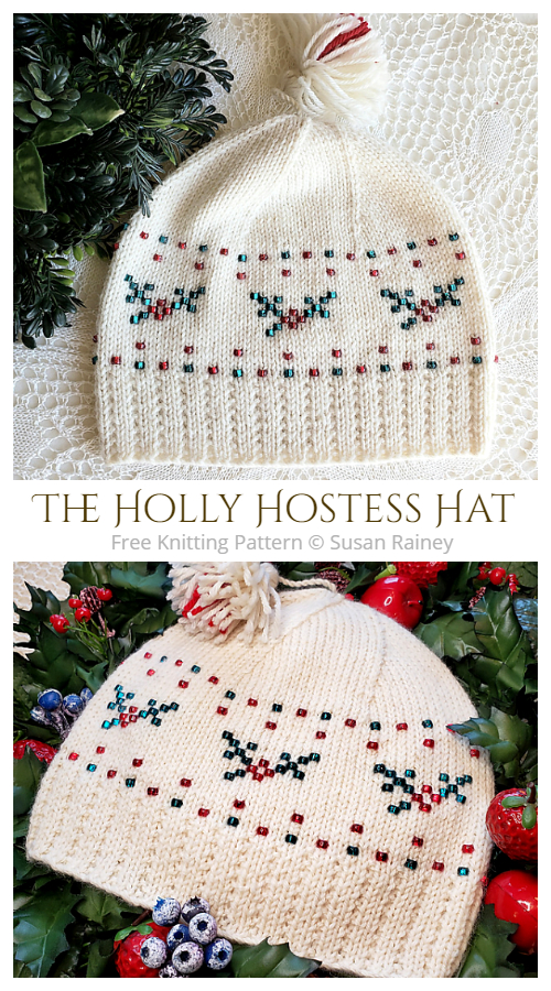 The Holly Hostess Hat Free Knitting Patterns