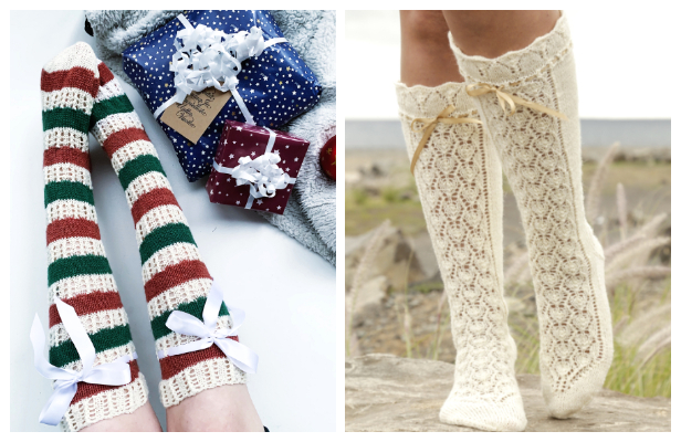 Knee sock knitting pattern,Knit Fair isle stocking pattern