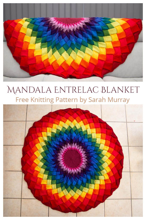 Mandala Entrelac Blanket Free Knitting Pattern