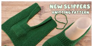 One Piece New Slippers Free Knitting Pattern + Video