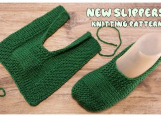 One Piece New Slippers Free Knitting Pattern + Video