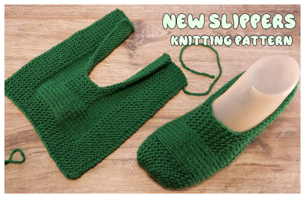 One Piece New Slippers Free Knitting Pattern + Video