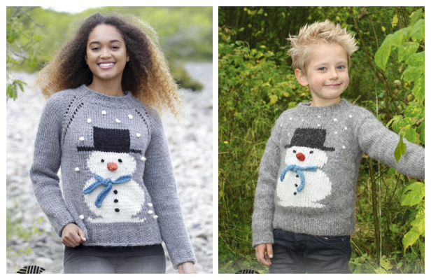 Snowman Sweater Free Knitting Patterns