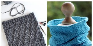 Knit Diamond Cable Cowl Free Knitting Patterns