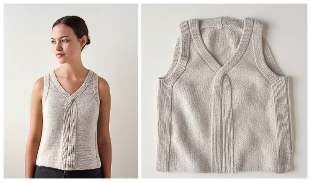 Criss Cross Knit Vest [FREE Knitting Pattern]