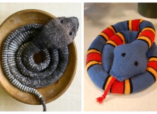 Easy Striped Stockinette Snake Free Knitting Patterns
