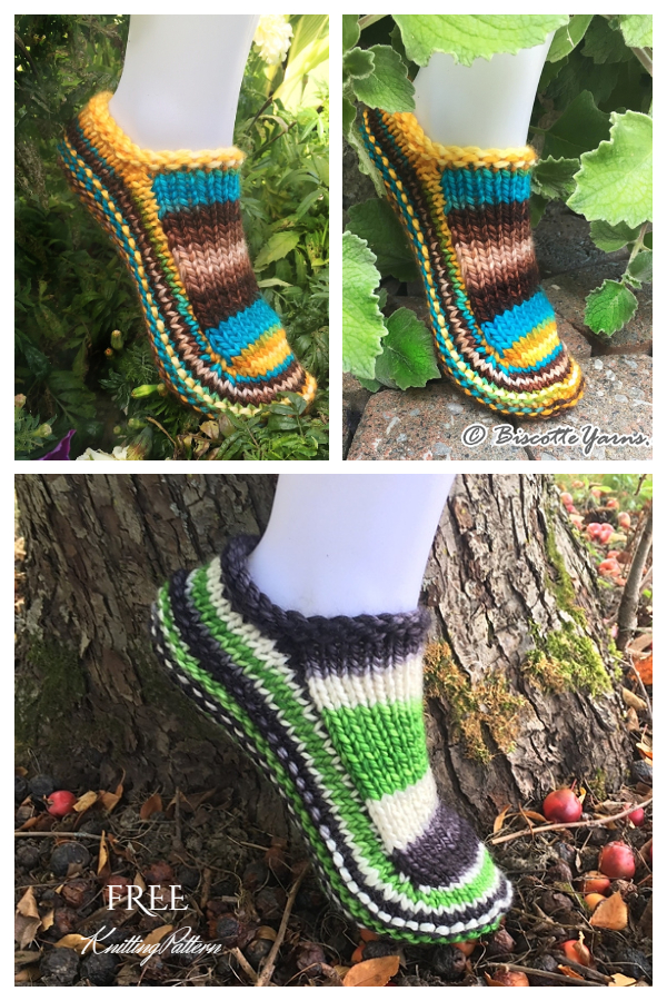 New Biscotte's Non-Felted Slippers Free Knitting Patterns
